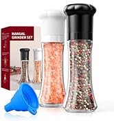 CIRCLE JOY Manual Salt and Pepper Grinder Set For Professional Chef, Refillable Salt and Pepper S...