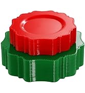 COLOSUS Disposable Plastic Plates 60Pcs, Red and Green Party Plates, Heavy Duty 30 Green Dinner p...