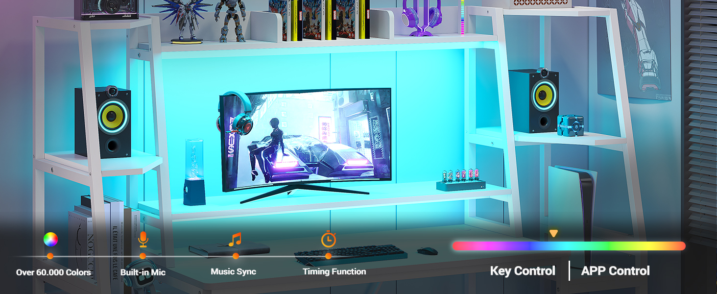 gaming desk with led lights
