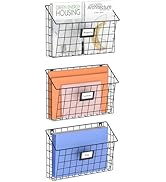 X-cosrack Stackable Hanging Wall Files Rack&amp;3-Tier Metal Folder Wall File Holder with Tag Slot Mo...