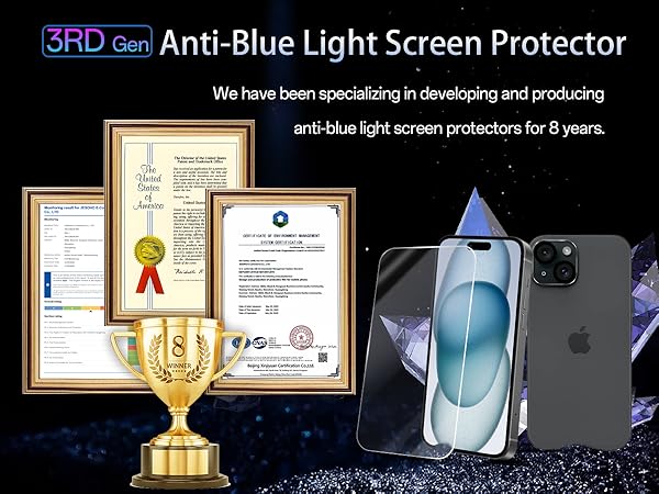 iPhone 15 Anti Blue Light Screen Protector 01M
