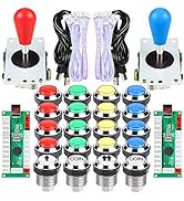 EG STARTS Arcade Gamepads &amp; Standard Controllers DIY Games MAME Kit 2 Ellipse Oval Joystick + 20 ...