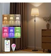 VARICART Smart Floor Lamp with RGBCW Color Change Bulb, Compatible with Alexa, Siri, Google Home ...