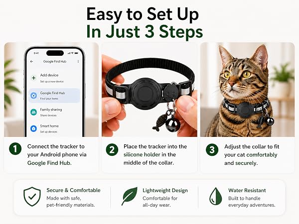 Pet Tracker,GPS Collar for Cats