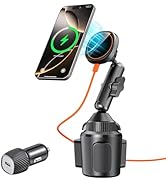 EXELIQ for Qi2 15W Magsafe Car Mount Charger, Cup Holder Phone Holder Wireless Car Charger with H...