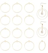 BENECREAT 20pcs 18K Real Gold Plated Round Beading Hoop Earring Finding Components for DIY Jewelr...