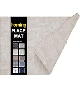 homing Faux Leather Heat Resistant Placemats 6 Packs, Waterproof Wipeable Dining PU Place Mats fo...