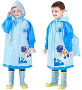 SSAWcasa Toddler Rain Jacket Girls, Kids Rain Poncho Coat with Hood, Children Baby Boys Raincoat ...