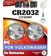 Key Fob Battery CR2032 (2 Pack) for Volkswagen – Fits Atlas, Jetta, Tiguan, Passat, Arteon, Golf ...