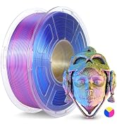 JAYO Silk PLA Filament 1.75mm Tri-Colors Red Yellow Blue, Coextrusion Triple Colors 3D Printer Fi...