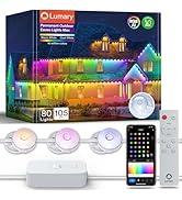 Lumary Permanent Outdoor Lights Max, 105ft with 80 LED Eave Lights 4800LM, RGBAICW Smart Outdoor ...