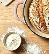 JINCHUFURI Bread Dutch Oven 5QT, Enameled Cast Iron Bread Cloche with Lid, Even Heat &amp; Steam for ...