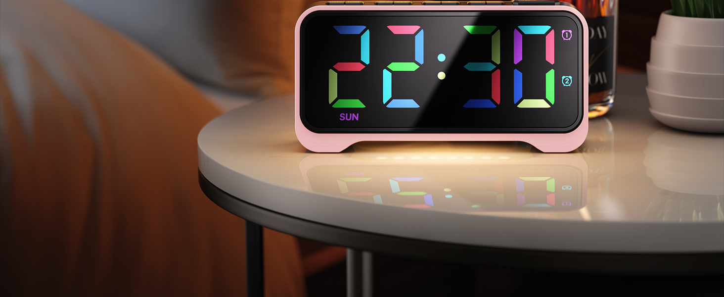Pink Digital Alarm Clock