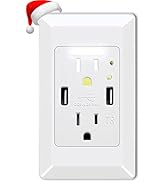 USB Outlet with Night Light,GreenCycle 15 Amp Electrical Outlet with Nightlight,4.2A High Speed D...
