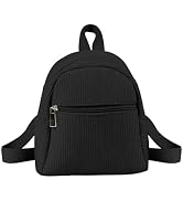 WisePoint Corduroy Small Backpack, Stylish Mini Backpack Purse Small Backpacks for Women, Cute Ba...