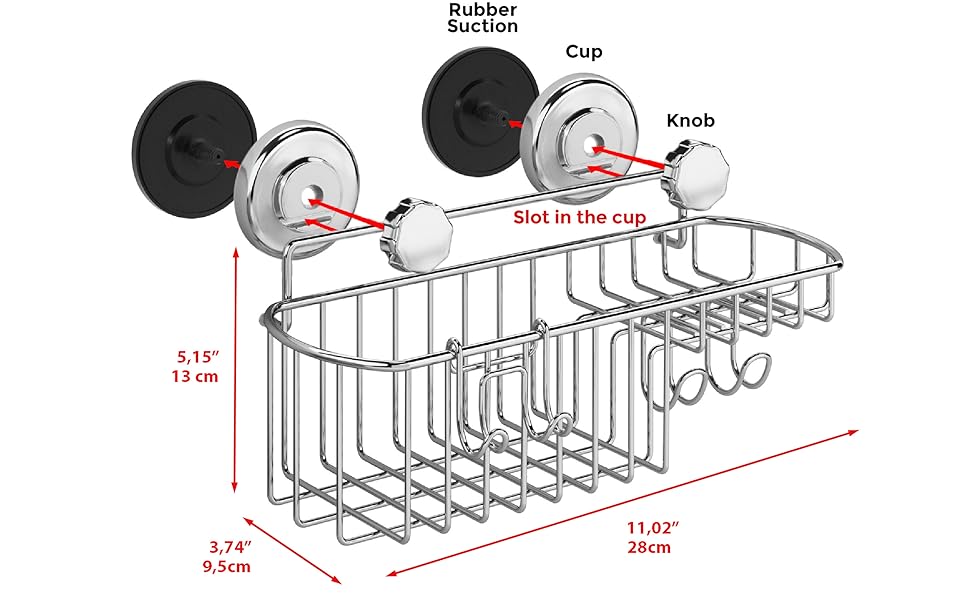 Suction shower basket