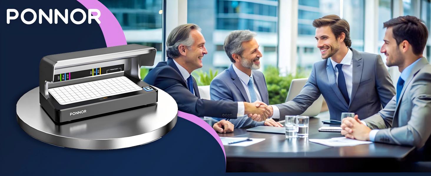 PONNOR AL-12 Counterfeit Bill Detector Money Checker Machine with Dual UV LED Light