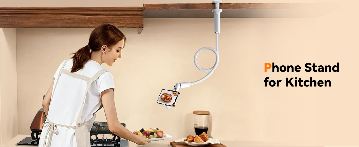 Phone Satnd for Kitchen with Clamp to Free Your Hands