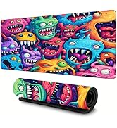 Jhdstore Blacklight Mouse Pad Monster, Big Desk Pad, XXL Extended Funny Mouse Pad, Large Cute Mou...