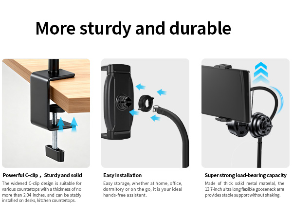Gooseneck iPad Holder Clamp Mount