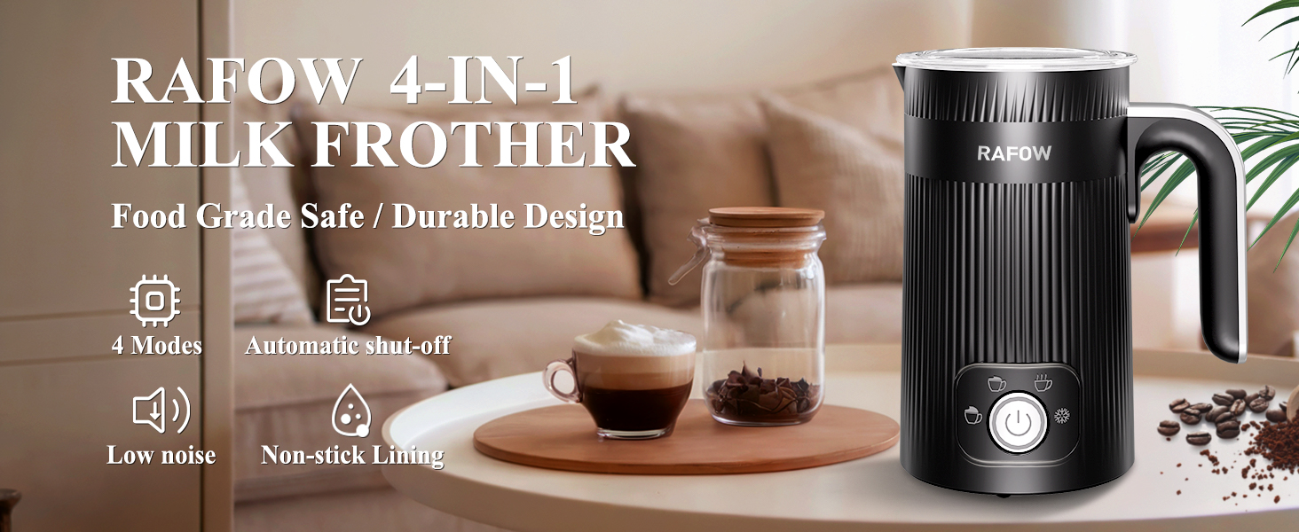 RAFOW 4-in-1 Milk Frother