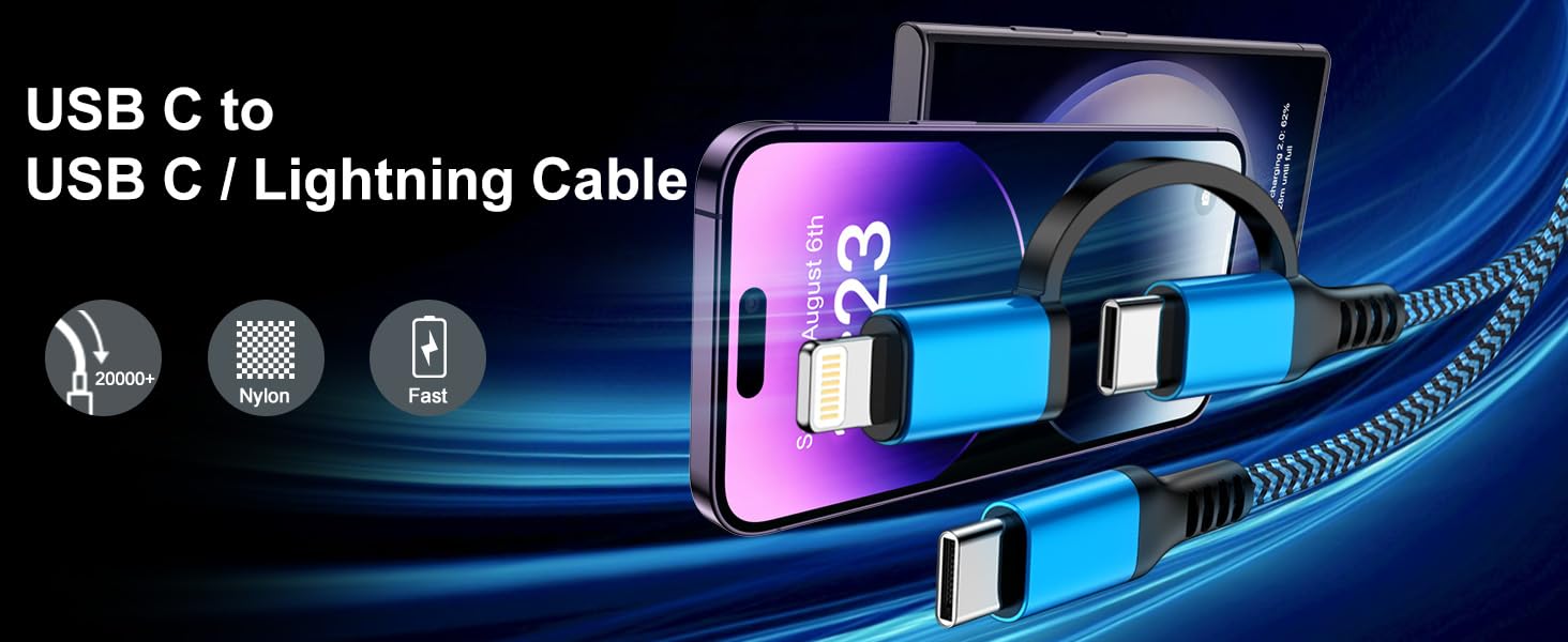 usb c and lightning cable 2 in 1