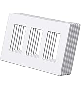 (5 Pack) BESTTEN USWP6 Matte Snow White Series 3-Gang Screwless Wall Plate, Decorator Outlet Cove...
