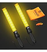 2 Pieces 21 Inch Signal Traffic Wand with 3 Flashing Modes &amp; 9 Led Lights, Traffic Safety Baton w...