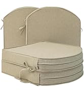 Fitfree Outdoor Chair Cushions, Fade-Resistant &amp; Water-Resistant, D Shaped Patio Furniture Seat C...