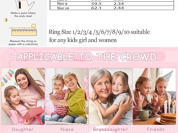 Birthstone rings for Girls 4th 5th 6th 7th 8th 9th 10th Birthday Gifts