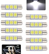 AWGUKA 10 PCS Car T6 Vanity Mirror Sun Visor LED Light, 5050-3SMD 12V Flat Head Dual Tip 180 Degr...