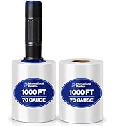 International Plastics Co. 5" Plastic Stretch Film Wrap with Extended Handles 1200ft Each 500% St...