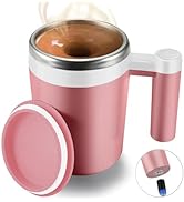 FCSWEET Self Stirring Mug,Rechargeable Auto Magnetic Coffee Mug with 2Pc Stir Bar,Waterproof Auto...