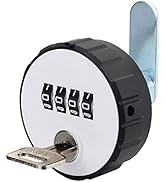 Maizoon Combination Cabinet Cam Lock 4 Digital Resettable Round Padlock with Keys Password Retrie...