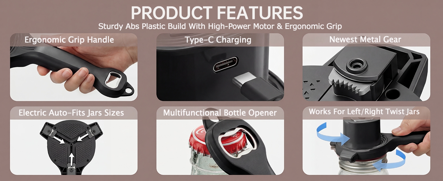 Electric Auto-adjust Jar Opener
