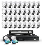 ZOSI 32 Channel 4K PoE Security Camera System, 32 x 4K Spotlight Outdoor Indoor Cameras, Face Per...