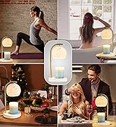 EJIAXIN Candle Warmer Lamp White Glass Electric Candle Warmer with Timer &amp; Dimmer Wax Melts Warme...