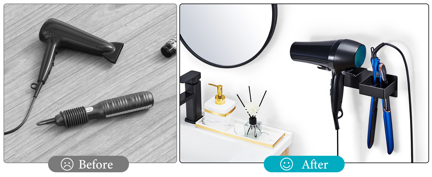 hair dryer and straightener holder