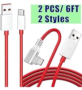 Jelanry 2-Pcs 6FT OnePlus SUPERVOOC 80W USB A to C Cable, Type C Charging Cable Warp Fast Charge ...