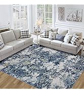 8x10 Area Rug for Living Room Bedroom: Large Washable Rug with Anti-Slip Backing Non-Shedding Sta...