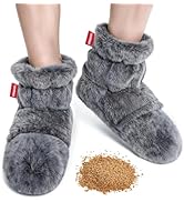 Comfheat Microwavable Foot Warmers Heated Booties with Washable Cover, Moist Heat Therapy Warm Bo...