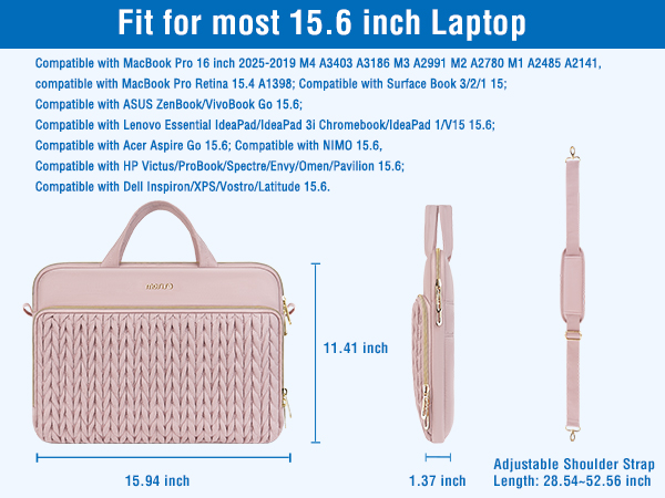 15.6 inch Laptop Shoulder Bag for Women