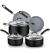 Cook N Home Pots and Pans Nonstick Kitchen Cookware Sets include Saucepan Frying Pan Stockpots 8-...