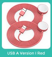 2Pack Red for Apple Watch Charger USB Magnetic Wireless Fast iWatch Charger Portable Compatible w...