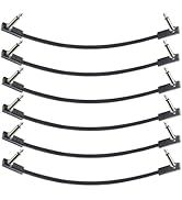 pegcabac Flat Patch Cables for Guitar Effect Pedal 6 Inch Save Space Clear Sound 1/4" TS Right An...