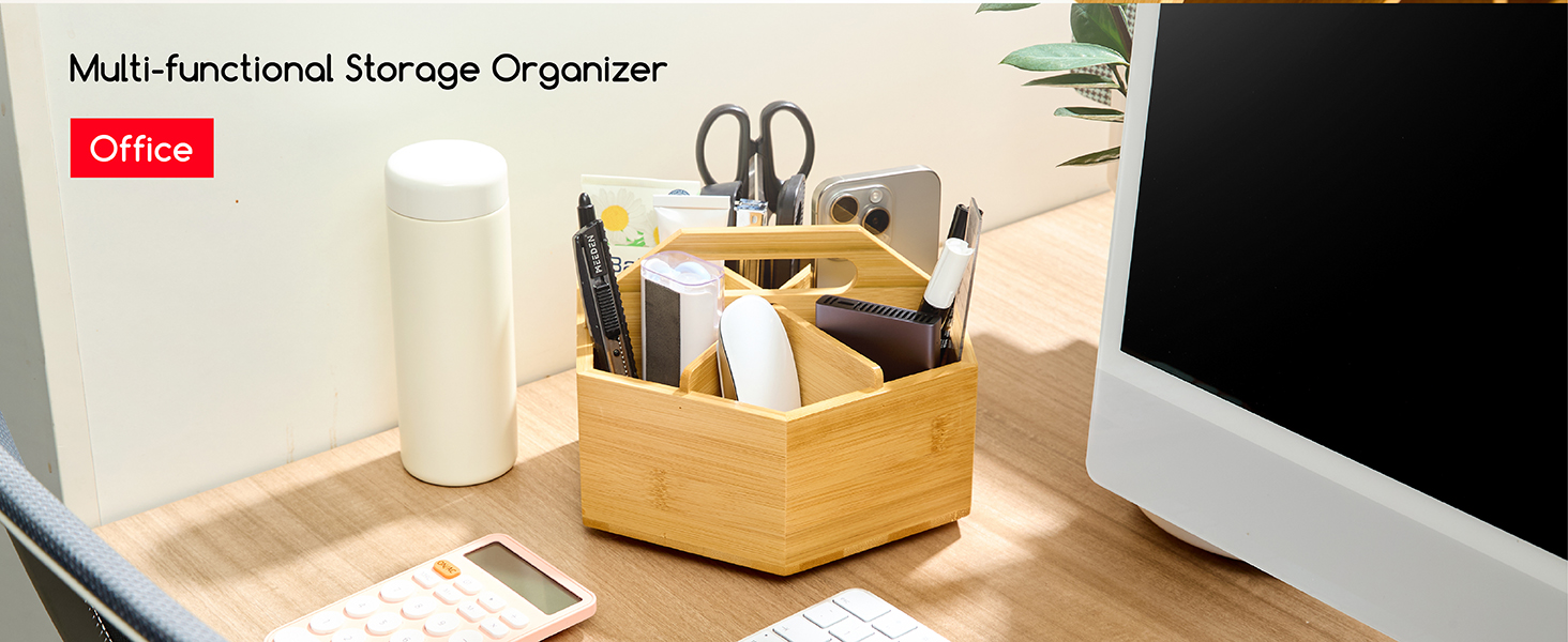 Rotating Desk Organizer: Quickly find pens, markers, brushes, or tools
