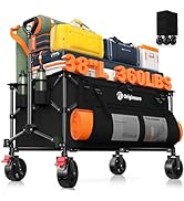 Originsure 220L Collapsible Wagon Cart Foldable, 38" L Extra Large Heavy Duty Folding Beach Wagon...