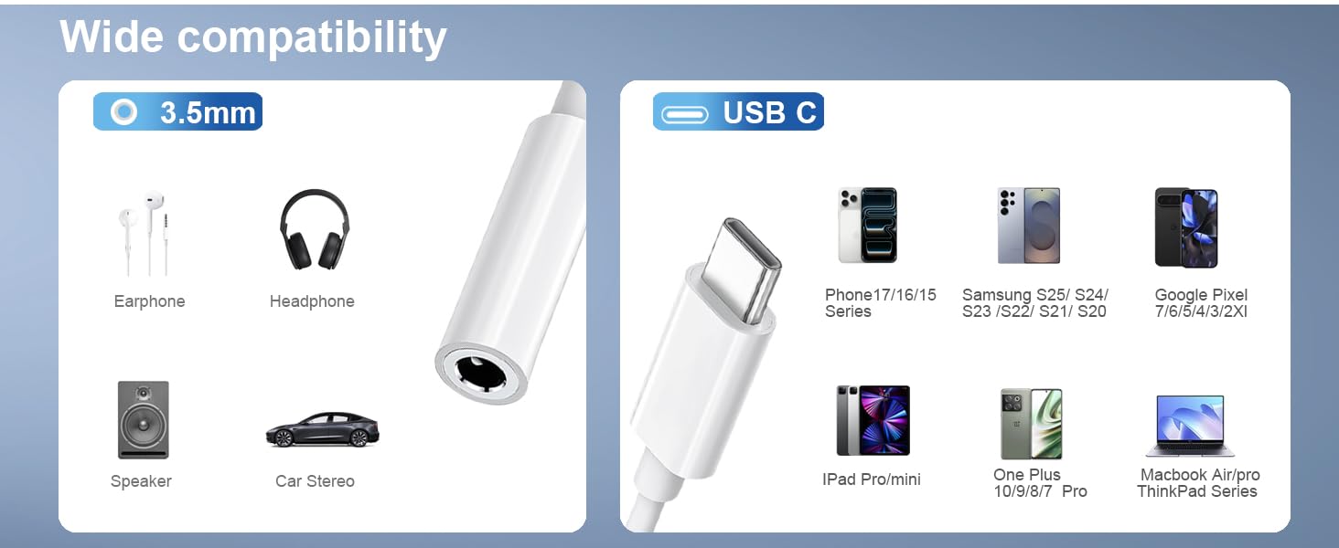 USB C to 3.5mm Headphone Jack Adapter