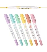 ZEYAR Highlighters, Pastel Colors Dual Tips Marker Pen, Chisel and Fine Tips, 6 Macaron Colors, W...
