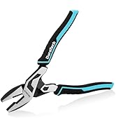 DURATECH 8-Inch Compound Lineman's Pliers, Linesman Pliers with Wire Cutter | Gen 2 Dual Pivot Hi...